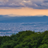 比叡山から送り火　左大文字
